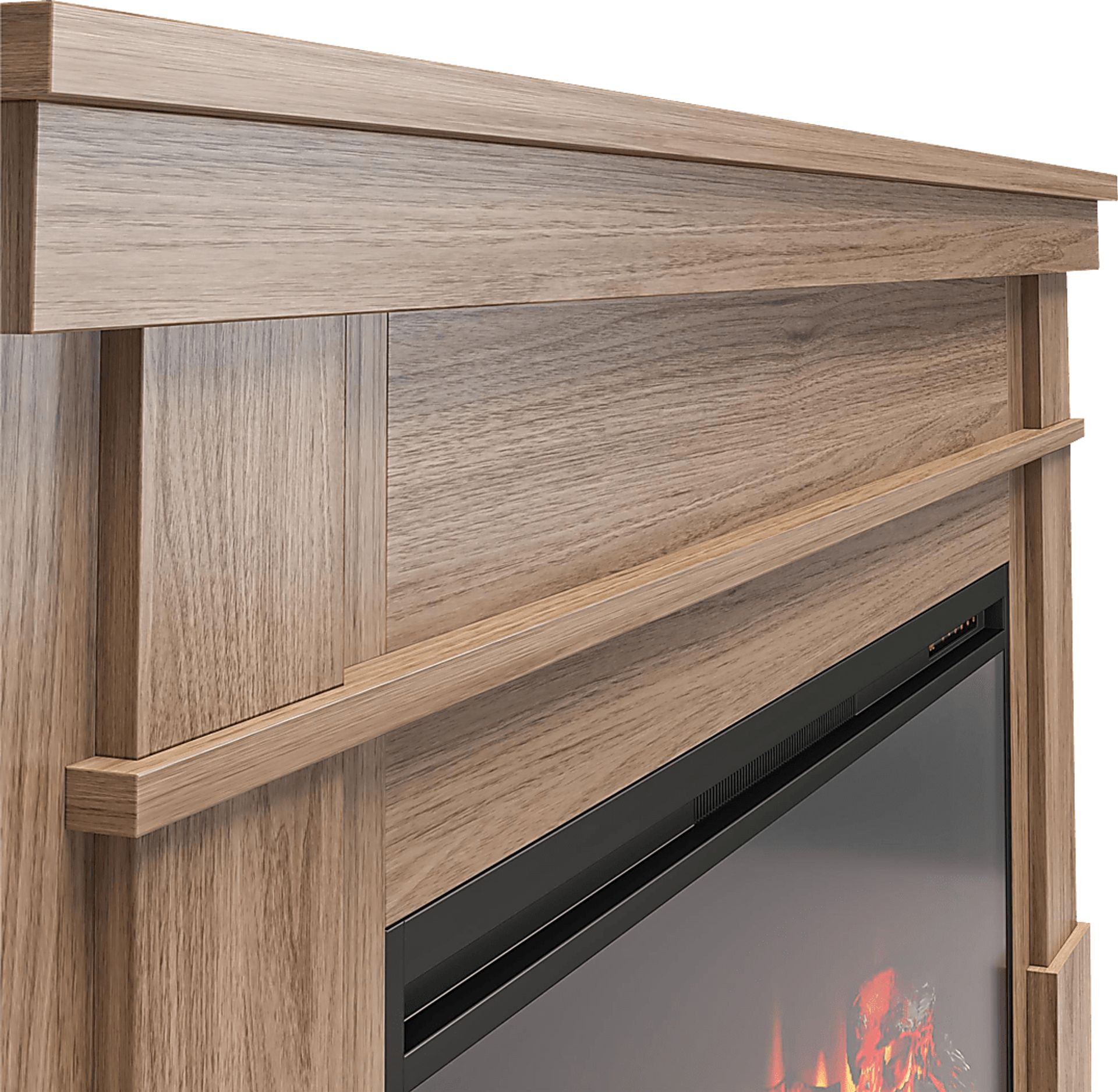 Altilde Walnut 64 in. Console with Electric Fireplace - Image 9