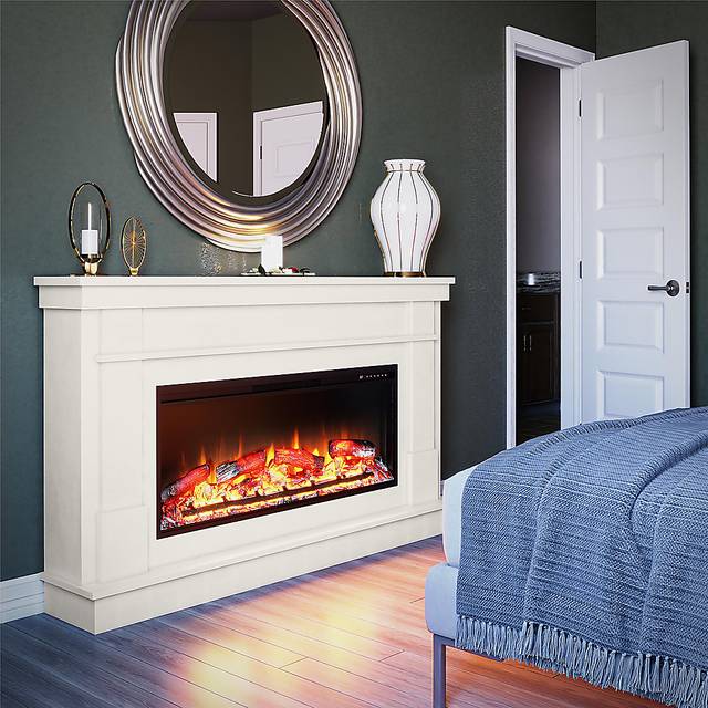 Altilde White 64 in. Console with Electric Fireplace - Thumbnail - Image 3