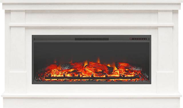 Altilde White 64 in. Console with Electric Fireplace - Thumbnail - Image 4