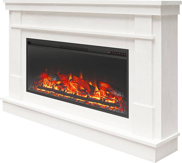 Altilde White 64 in. Console with Electric Fireplace - Thumbnail - Image 6