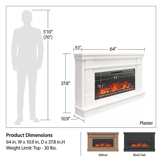 Altilde White 64 in. Console with Electric Fireplace - Thumbnail - Image 9