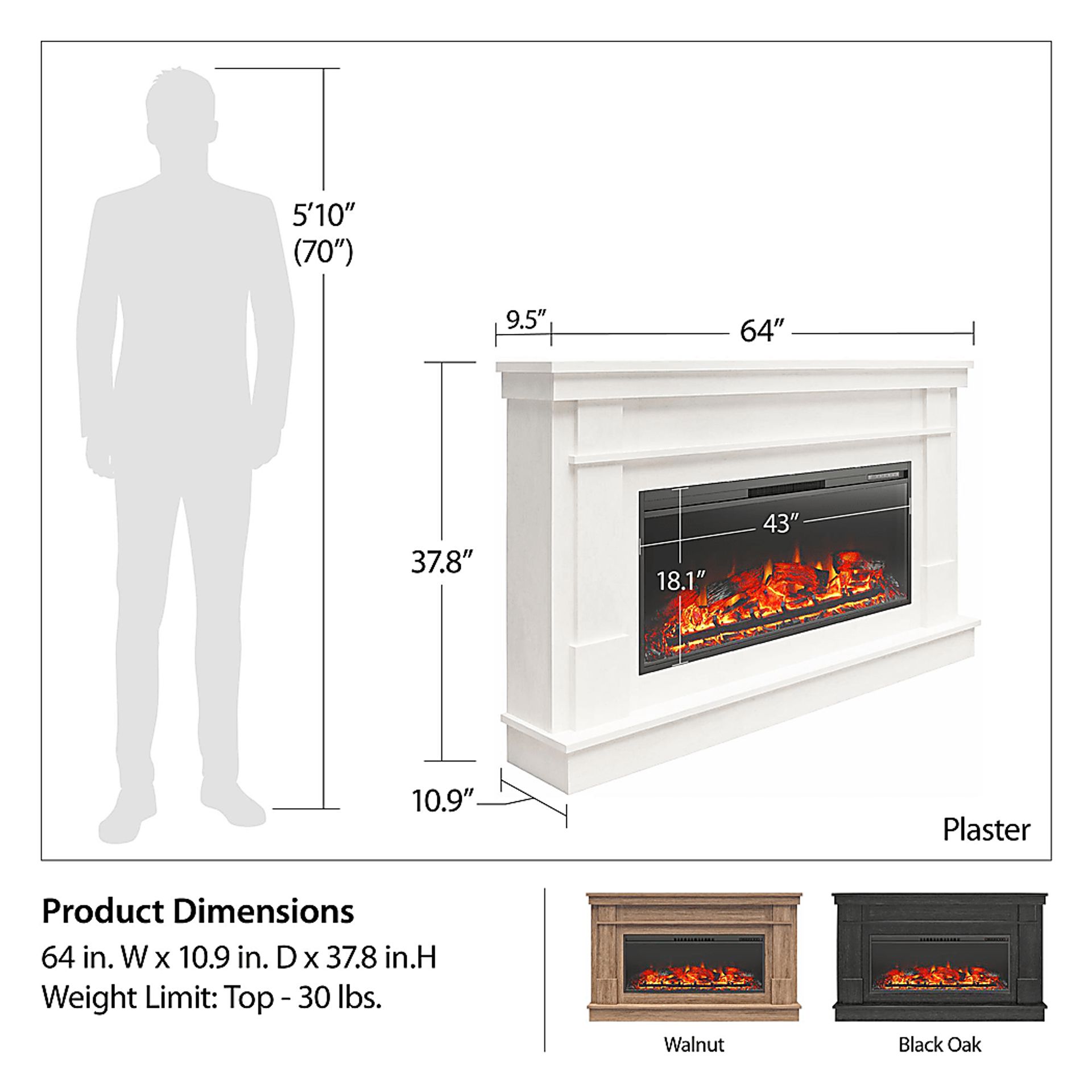 Altilde White 64 in. Console with Electric Fireplace - Image 9