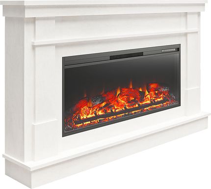 Altilde White 64 in. Console with Electric Fireplace