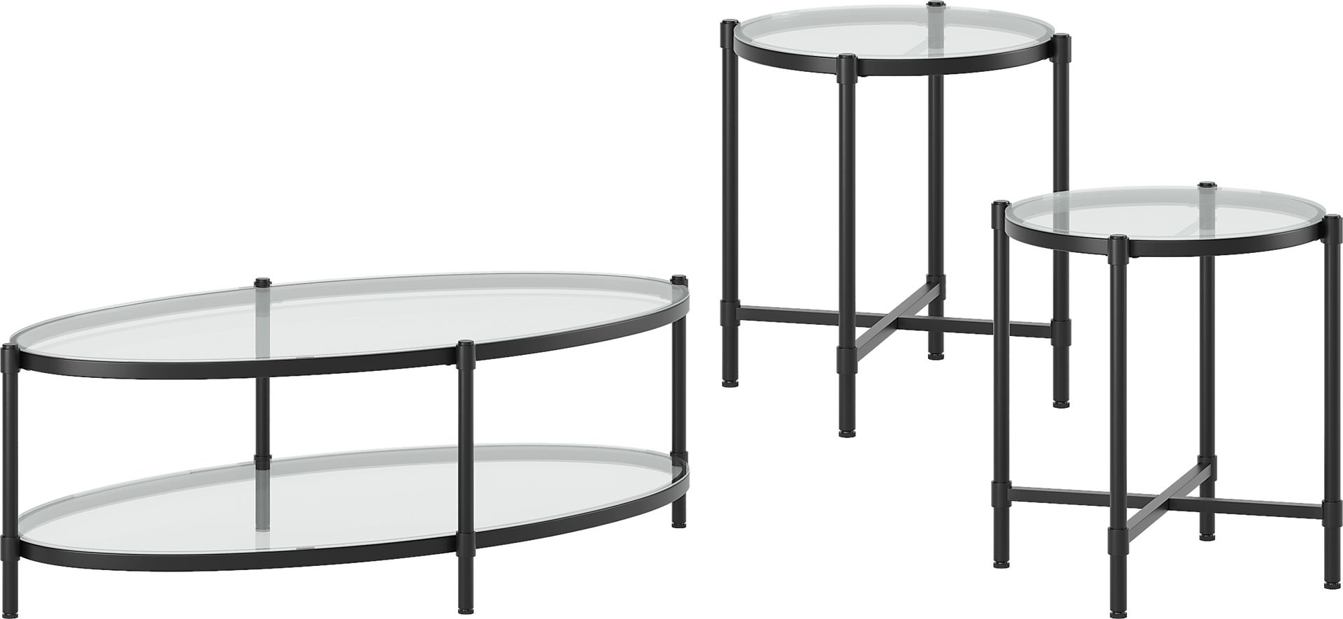 Alva Black 3 Pc Table Set - Image 1