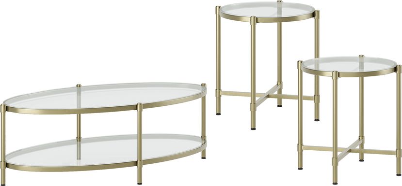 Alva Gold 3 Pc Table Set