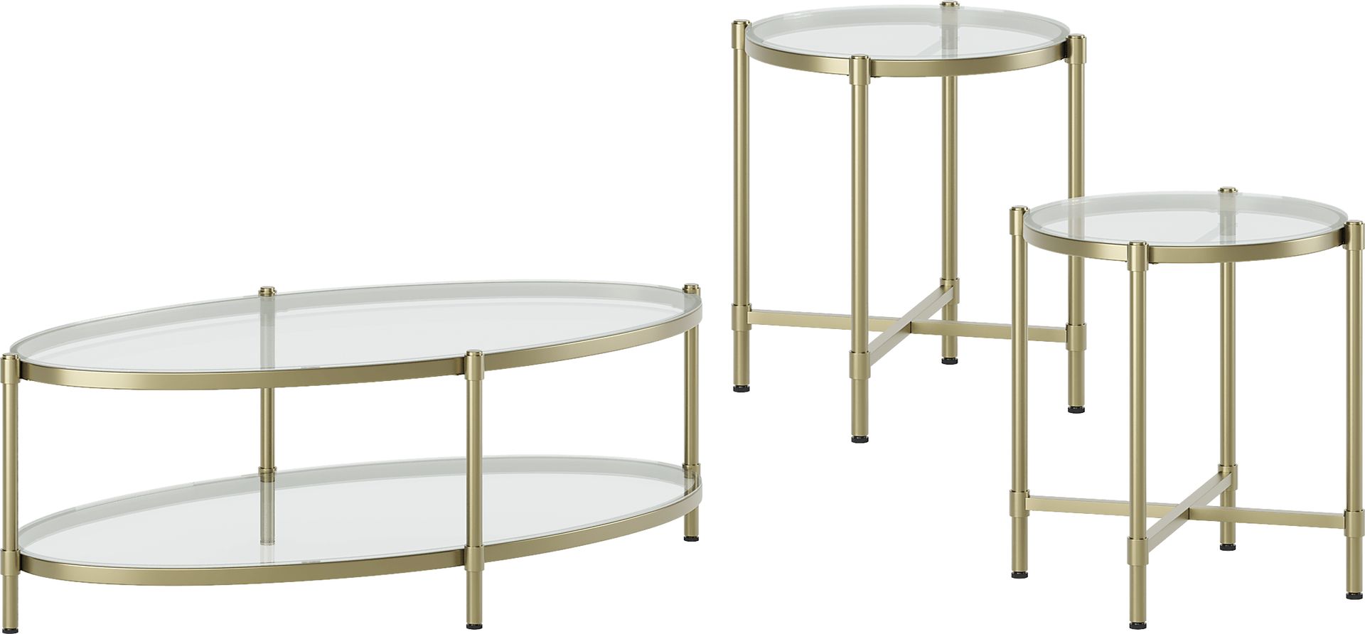 Alva Gold 3 Pc Table Set - Image 1
