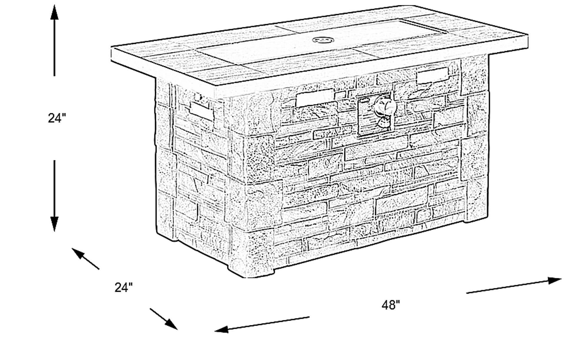 Dimension Image. Please refer to the Dimension Tab on this page for dimension details.