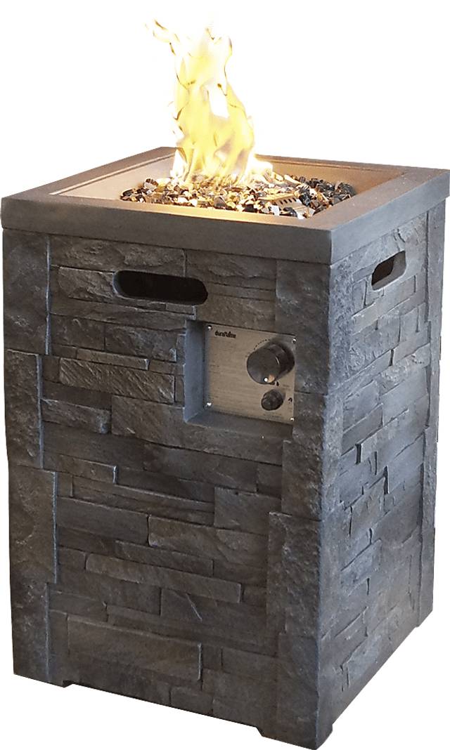 Alvarado Dark Gray Outdoor 19.5 in. Square Fire Pit - Thumbnail - Image 1