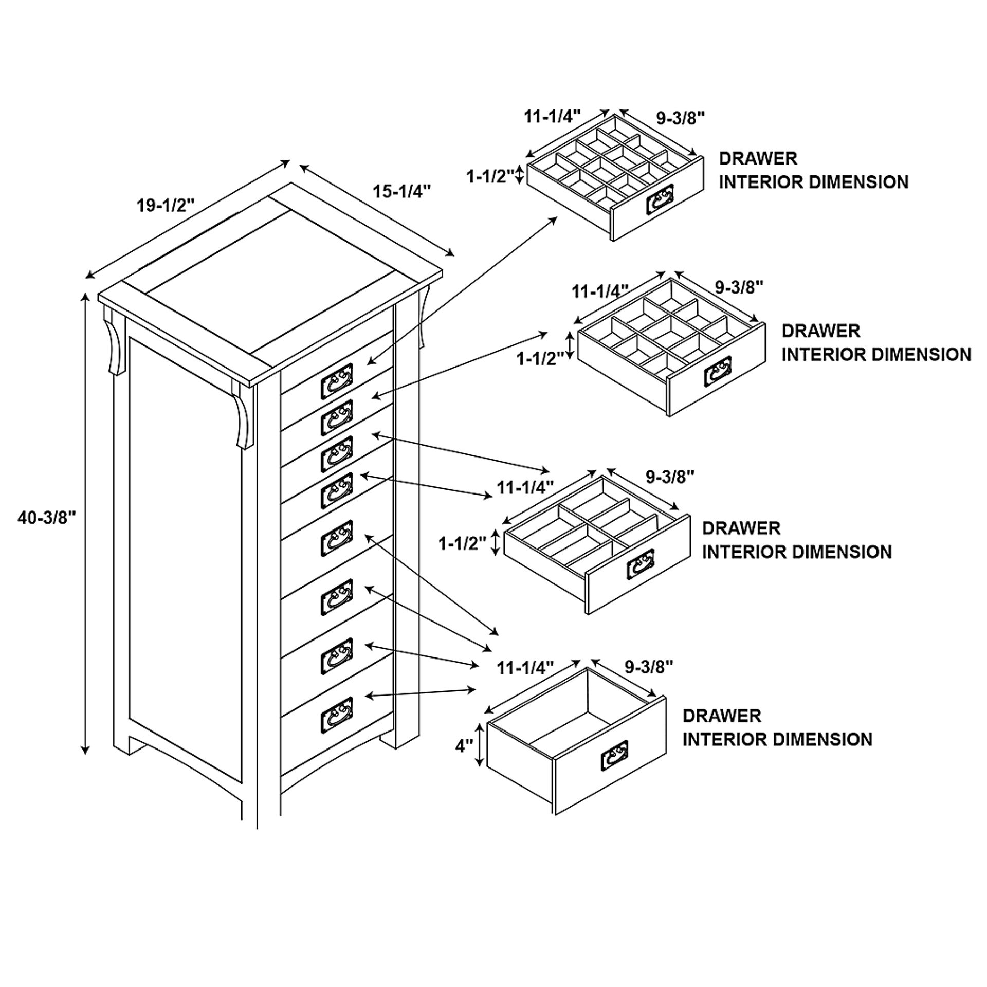 Alvina Brown Jewelry Armoire - Image 14