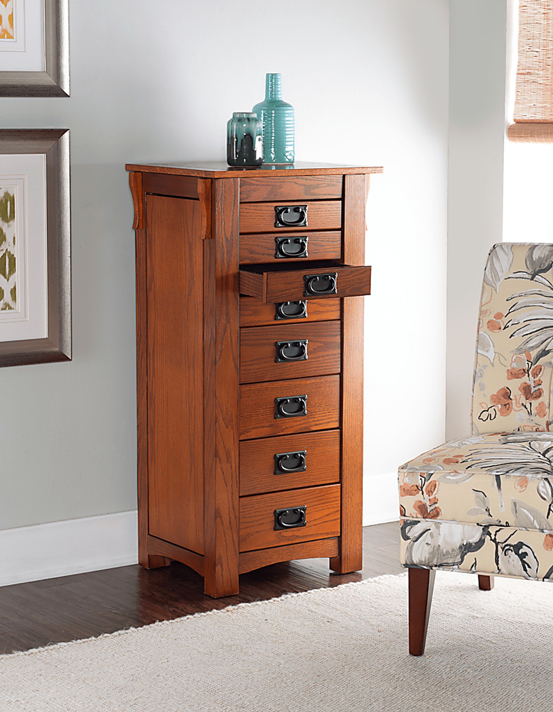 Alvina Brown Jewelry Armoire - Image 4