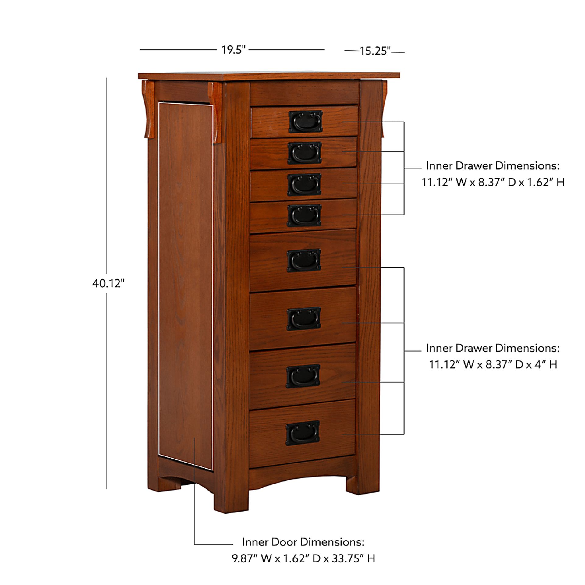 Alvina Brown Jewelry Armoire - Image 7
