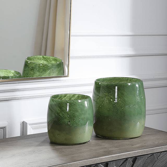 Alzora Green Vase, Set of 2 - Thumbnail - Image 4