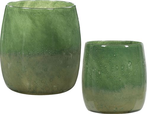 Alzora Green Vase, Set of 2