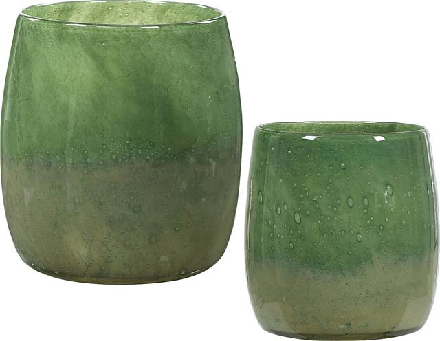 Alzora Green Vase, Set of 2 - Thumbnail - Image 1