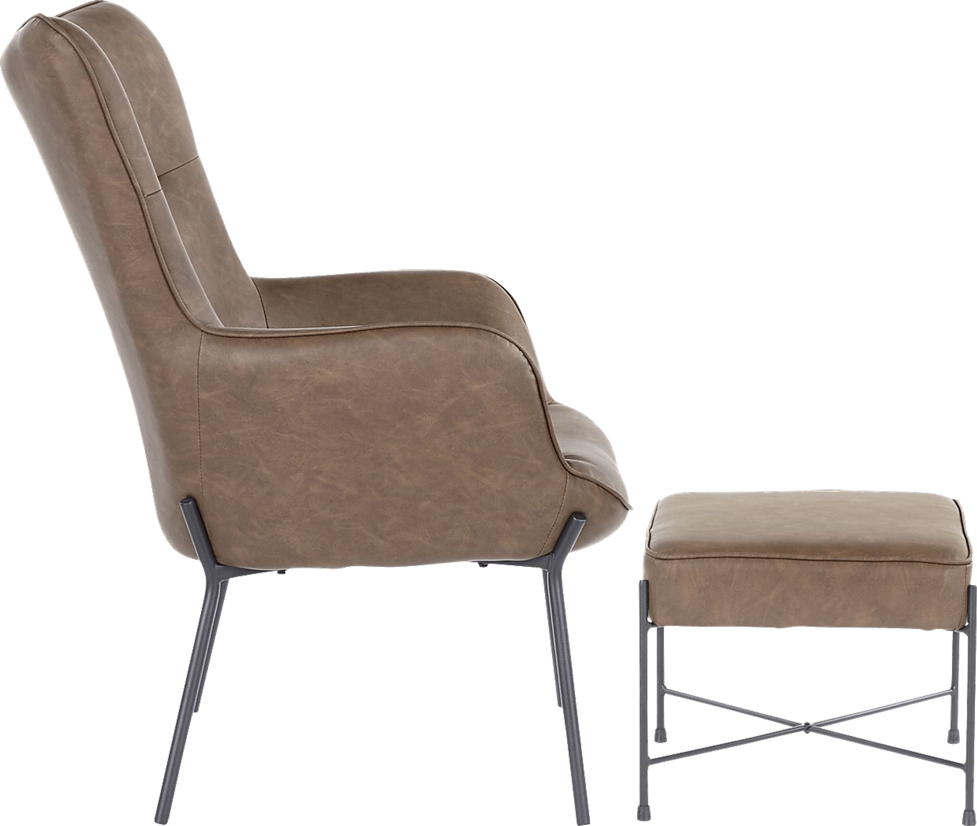 Amacker Brown Accent Chair and Ottoman - Image 2