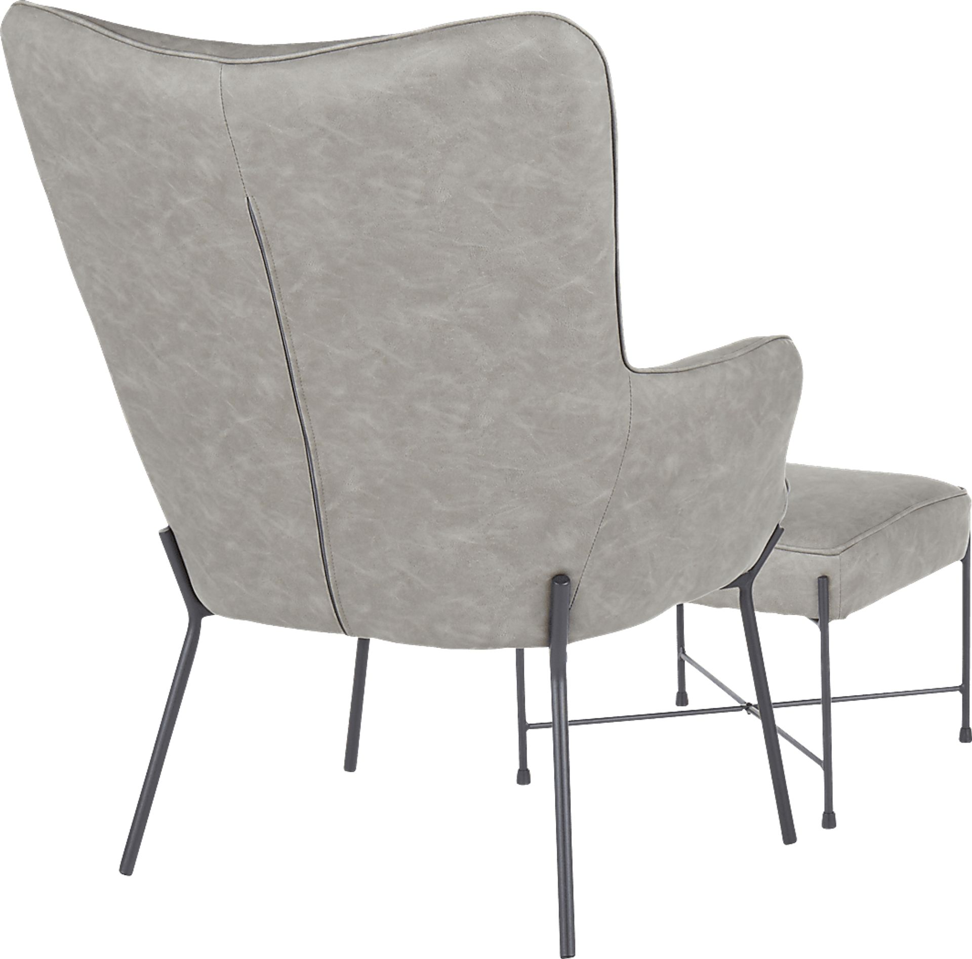 Amacker Gray Accent Chair and Ottoman - Image 3