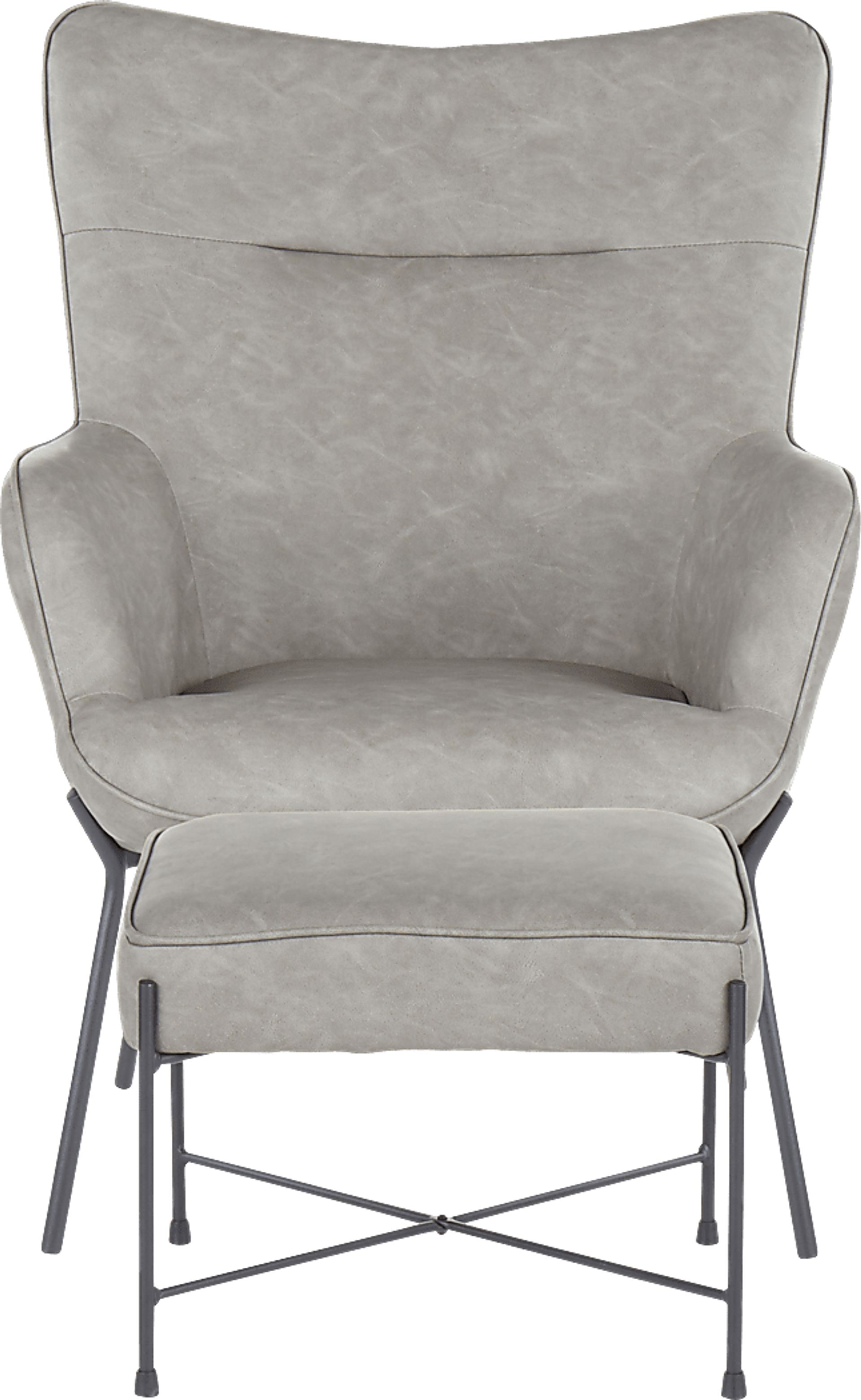 Amacker Gray Accent Chair and Ottoman - Image 5