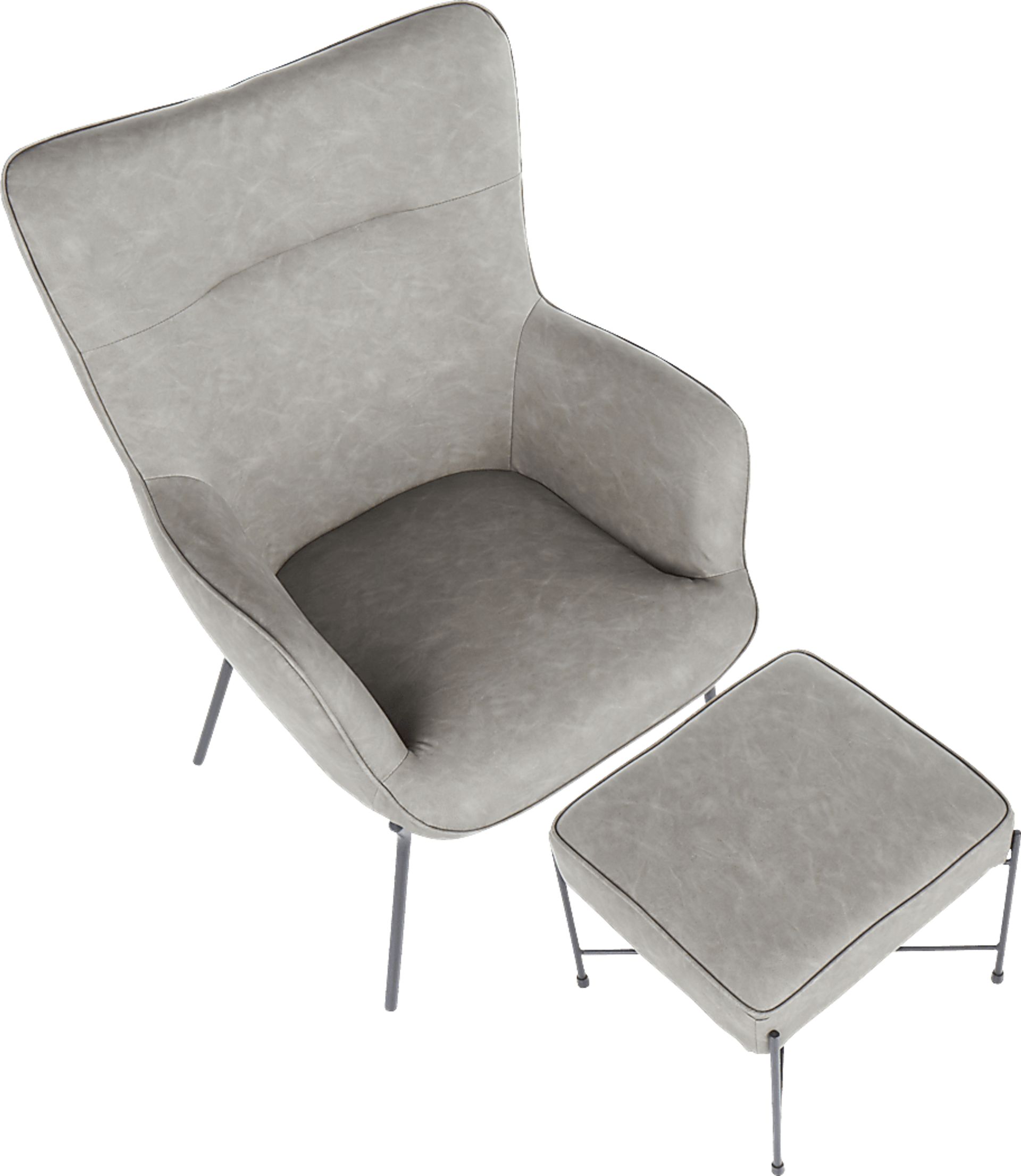 Amacker Gray Accent Chair and Ottoman - Image 6