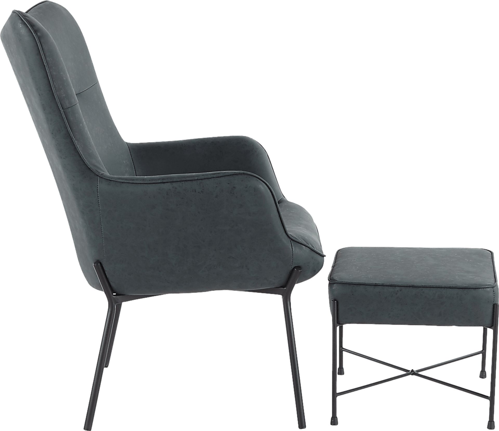Amacker Green Accent Chair and Ottoman - Image 2