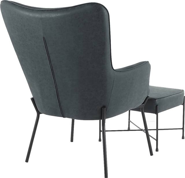 Amacker Green Accent Chair and Ottoman - Thumbnail - Image 3