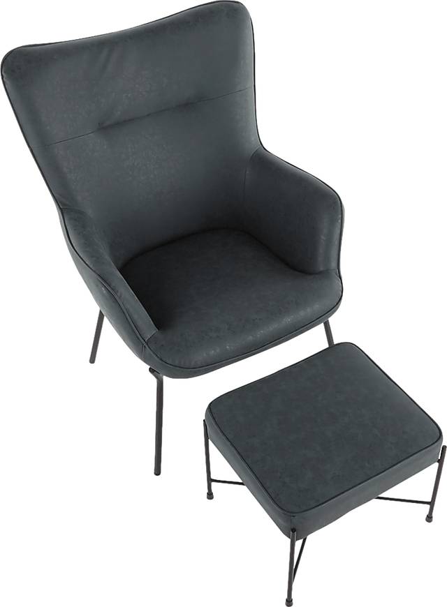Amacker Green Accent Chair and Ottoman - Thumbnail - Image 6