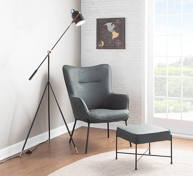Amacker Green Accent Chair and Ottoman - Thumbnail - Image 7