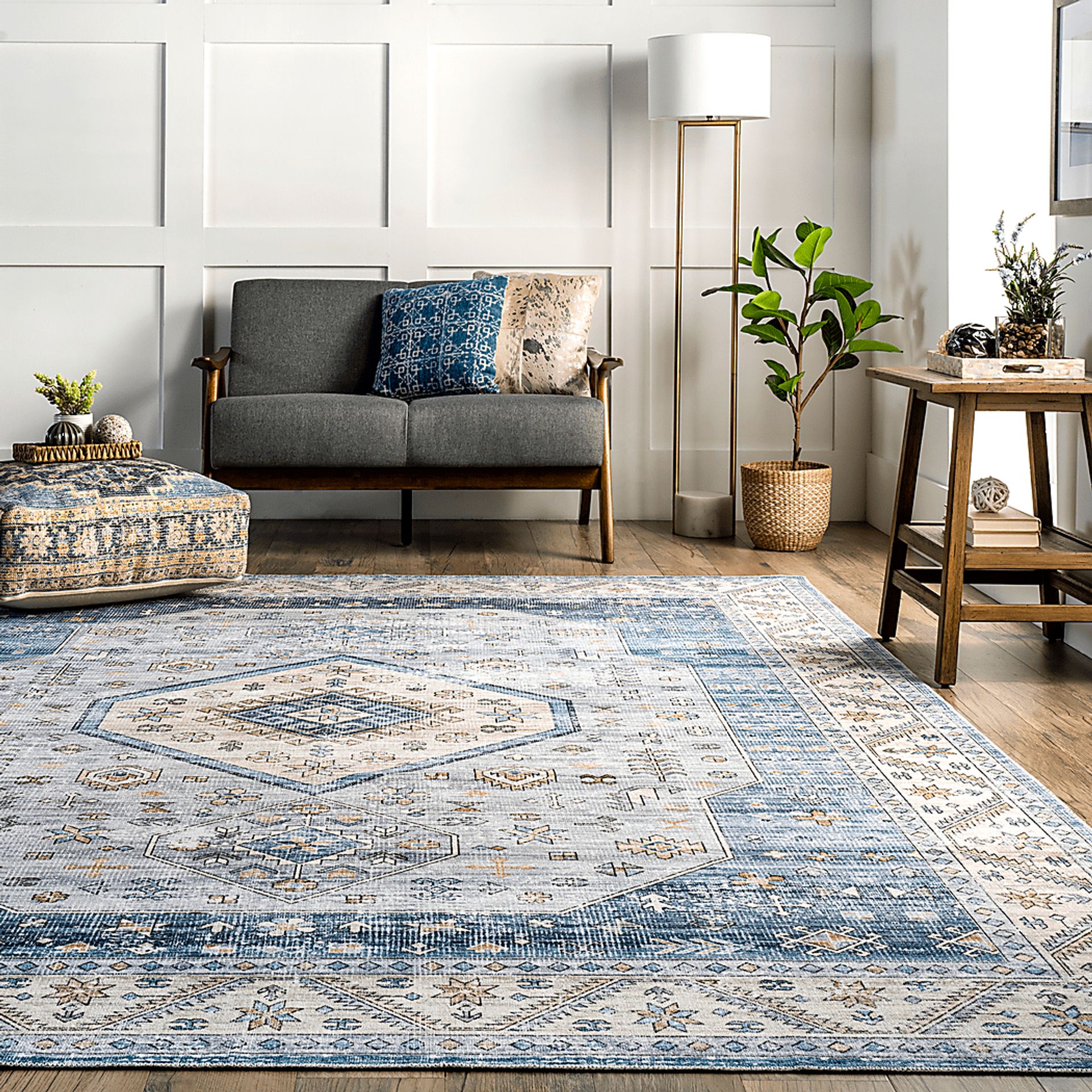 Amade Blue 2'6 x 8' Runner Rug - Image 9