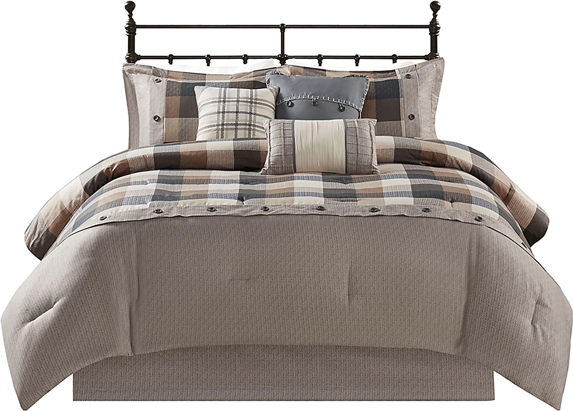 Amaeri Beige 7 pc Cal King Comforter Set - Image 1