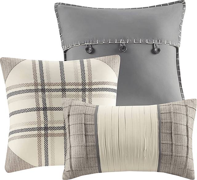 Amaeri Beige 7 pc King Comforter Set - Thumbnail - Image 6