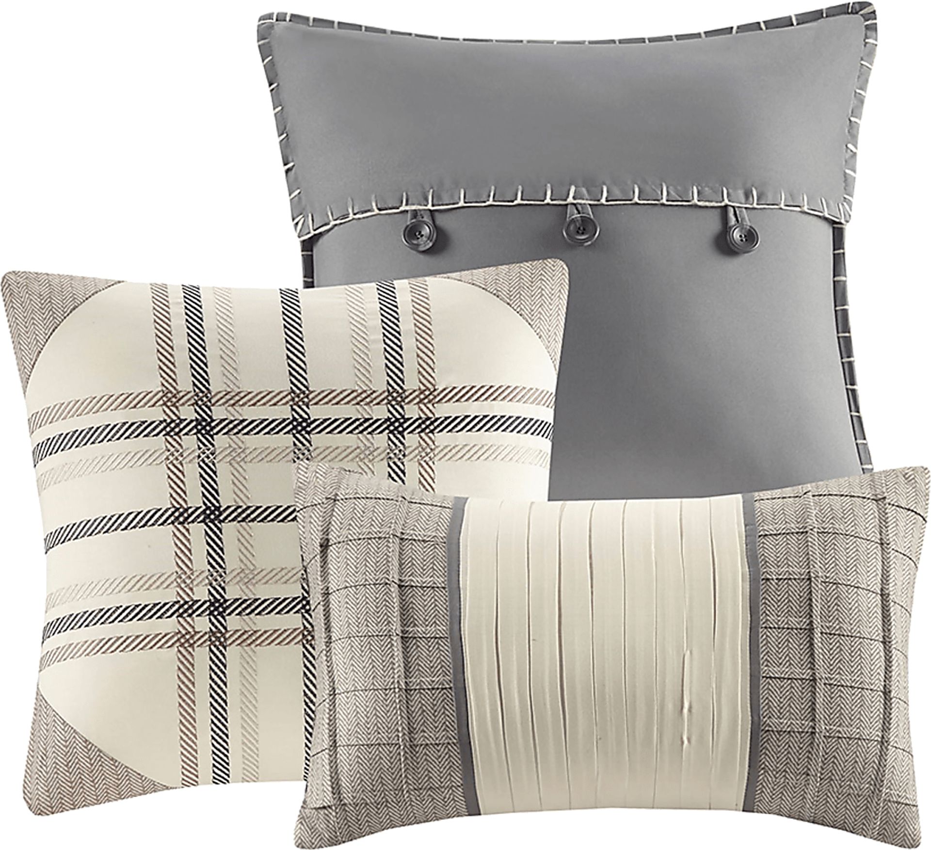 Amaeri Beige 7 pc King Comforter Set - Image 6