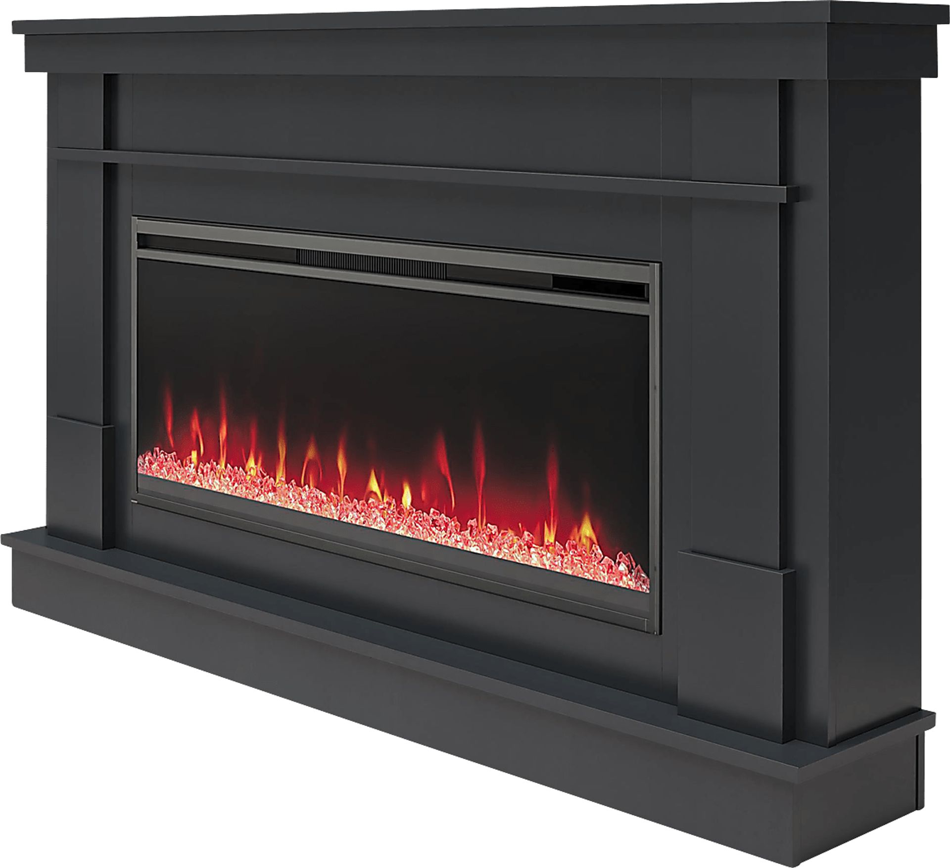 Amalarie Black 64 in. Console with Electric Fireplace - Image 3