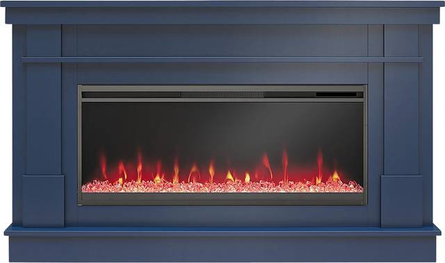 Amalarie Navy 64 in. Console with Electric Fireplace - Thumbnail - Image 5
