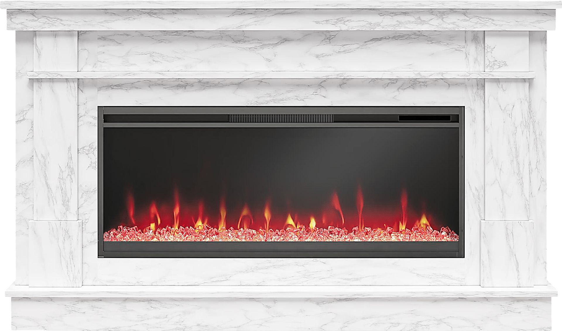 Amalarie White 64 in. Console with Electric Fireplace - Image 5