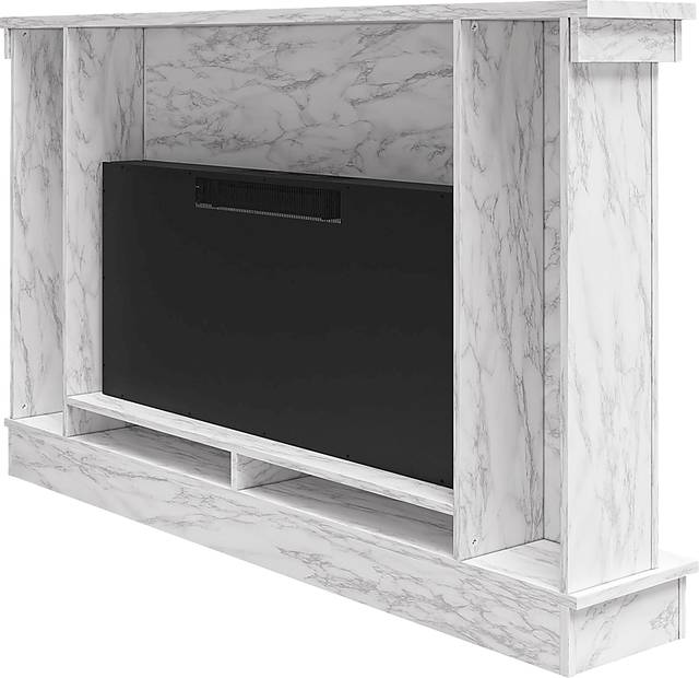 Amalarie White 64 in. Console with Electric Fireplace - Thumbnail - Image 6