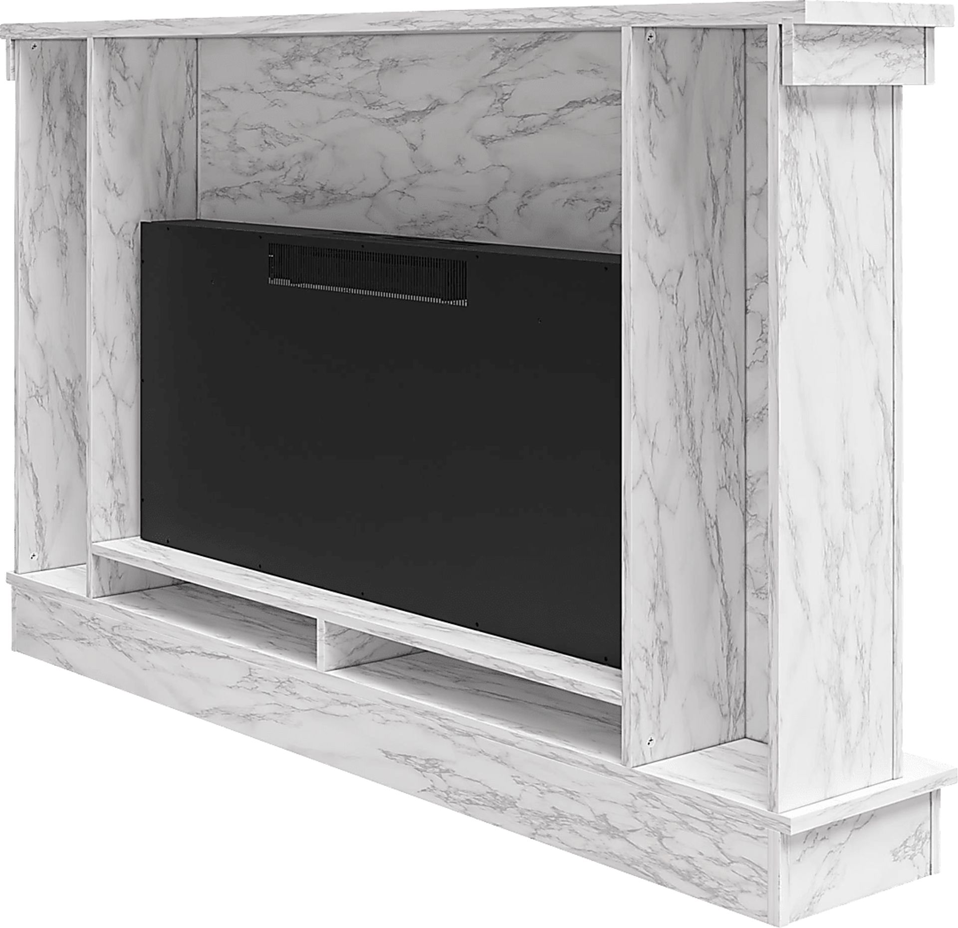 Amalarie White 64 in. Console with Electric Fireplace - Image 6
