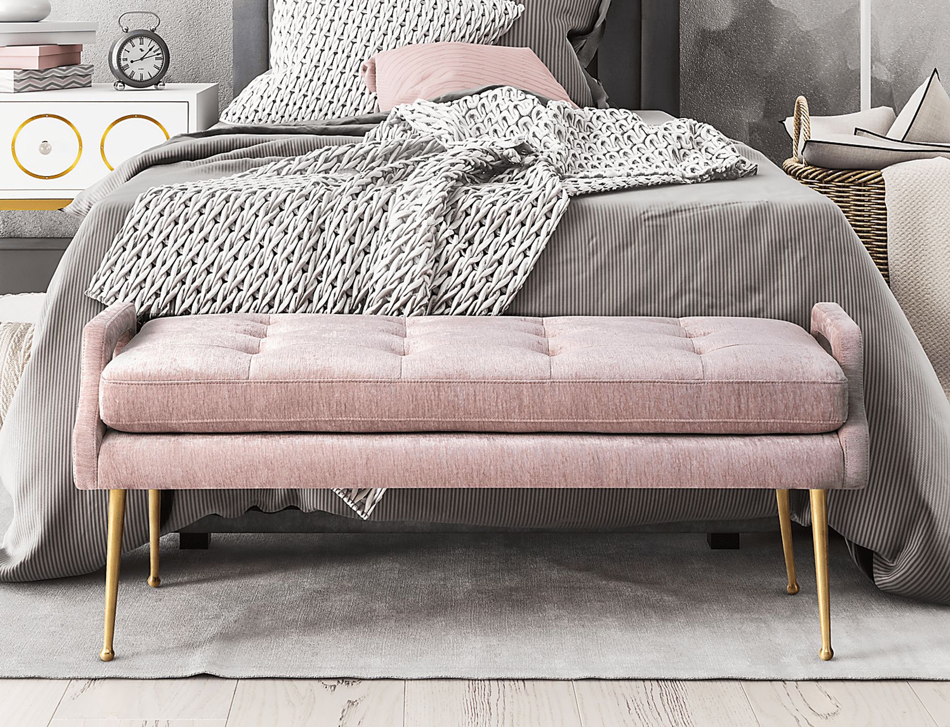Amalea Blush Accent Bench - Image 5