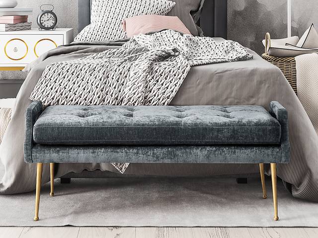 Amalea Gray Accent Bench - Thumbnail - Image 5