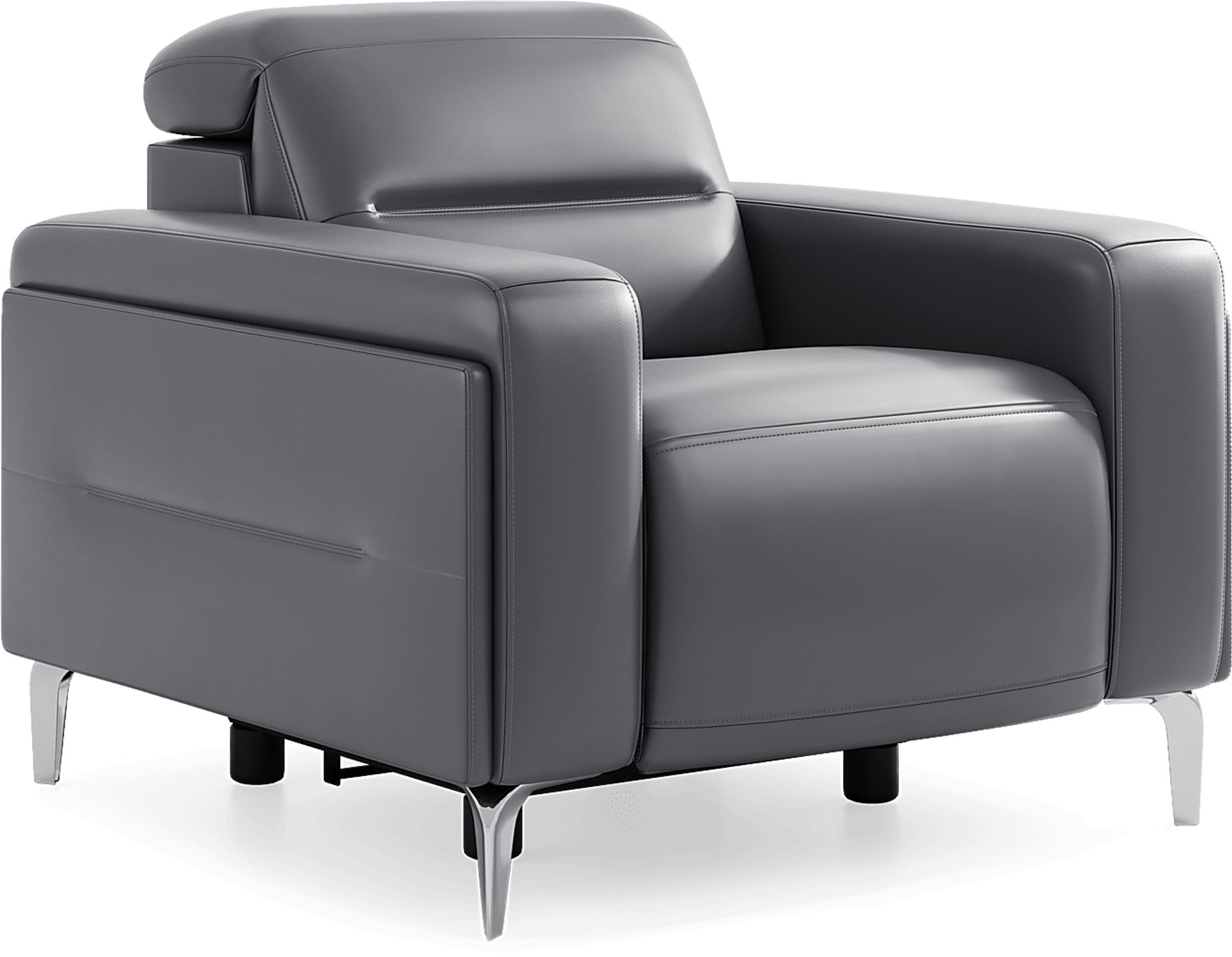 Amalfi Blue Leather 9 Pc Dual Power Reclining Living Room - Image 17