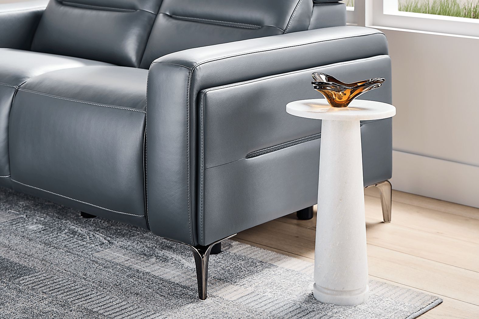 Amalfi Leather Dual Power Reclining Loveseat - Thumbnail 3