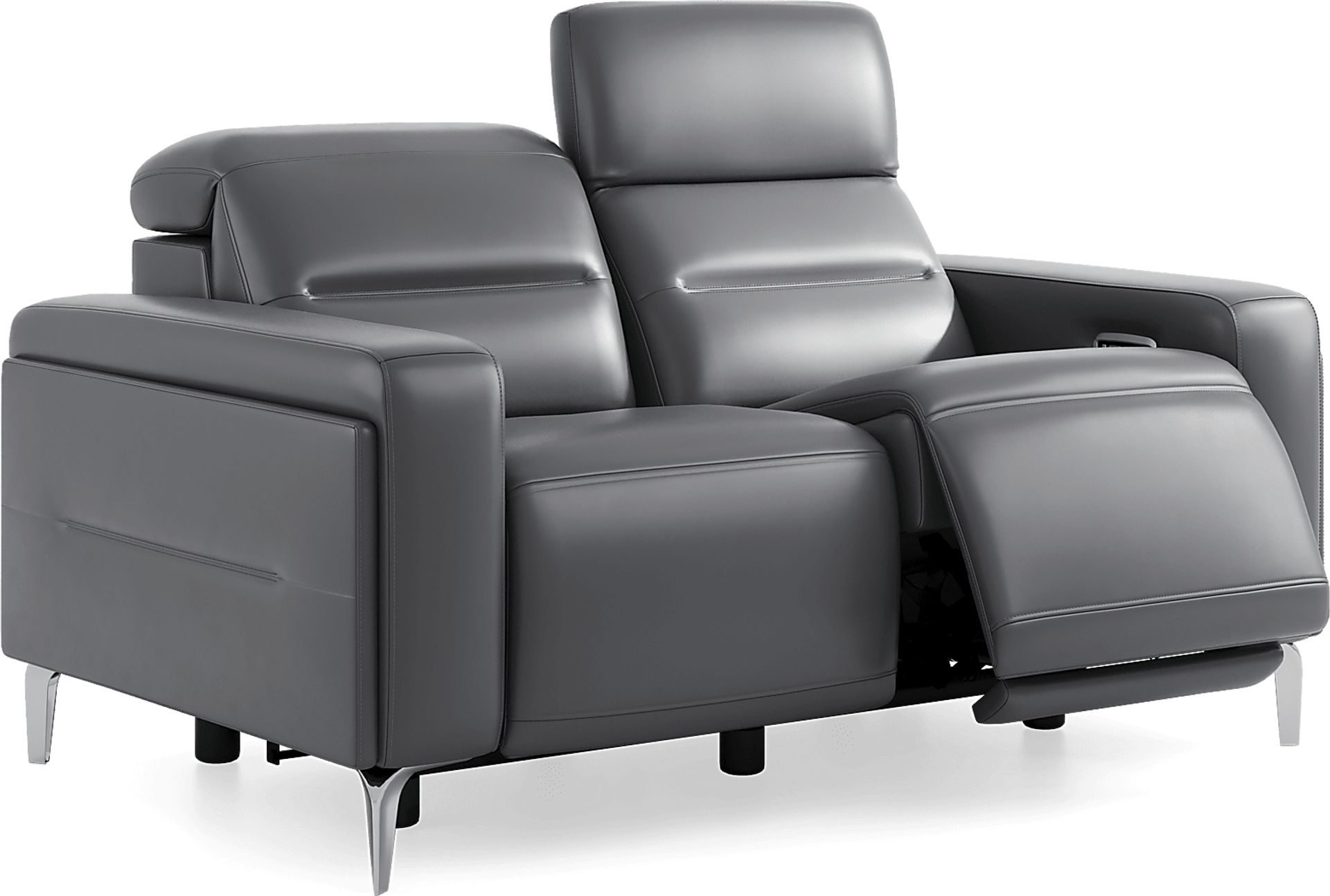 Amalfi Blue Leather 6 Pc Dual Power Reclining Living Room - Image 12