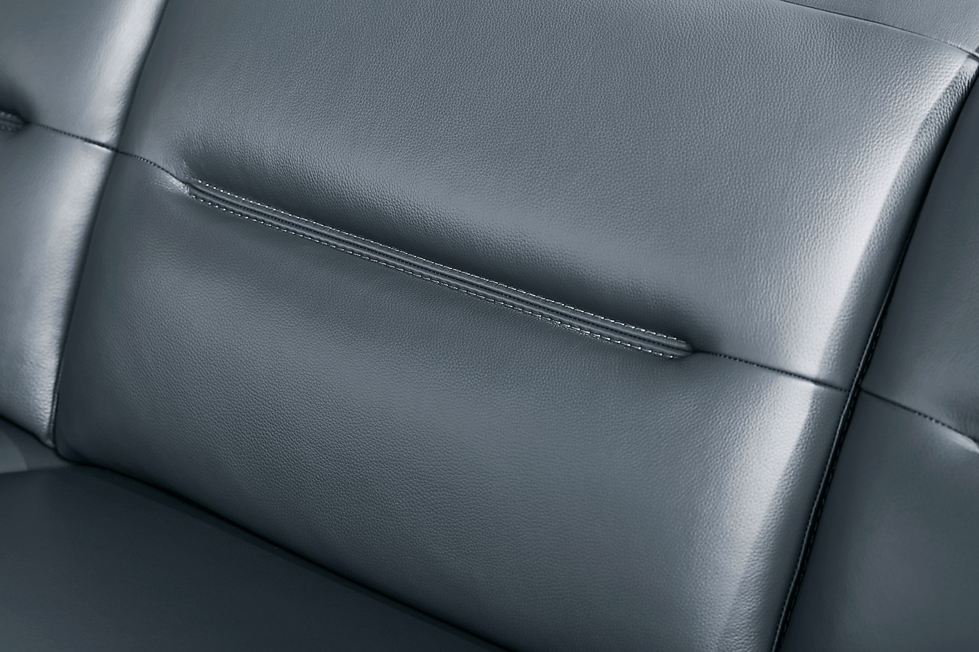 Amalfi Blue Leather Dual Power Reclining Sofa - Image 5