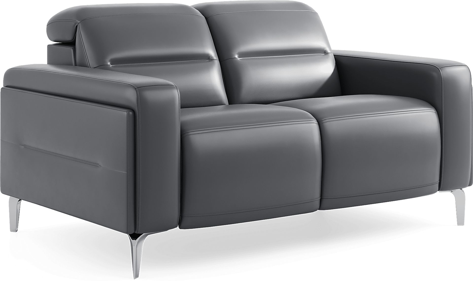 Amalfi Blue Leather 2 Pc Dual Power Reclining Living Room - Image 12