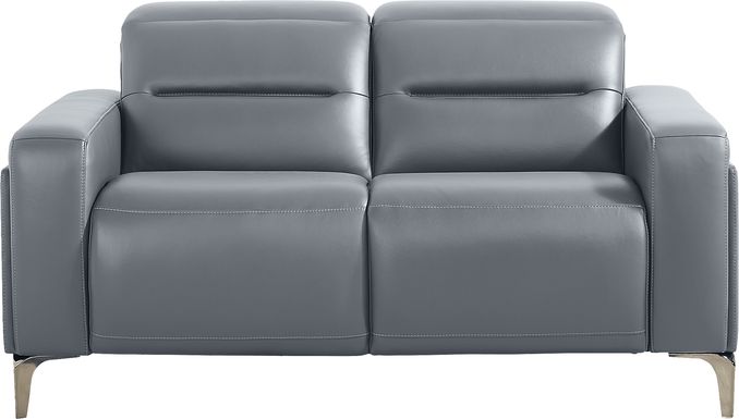 Amalfi Blue Leather Loveseat