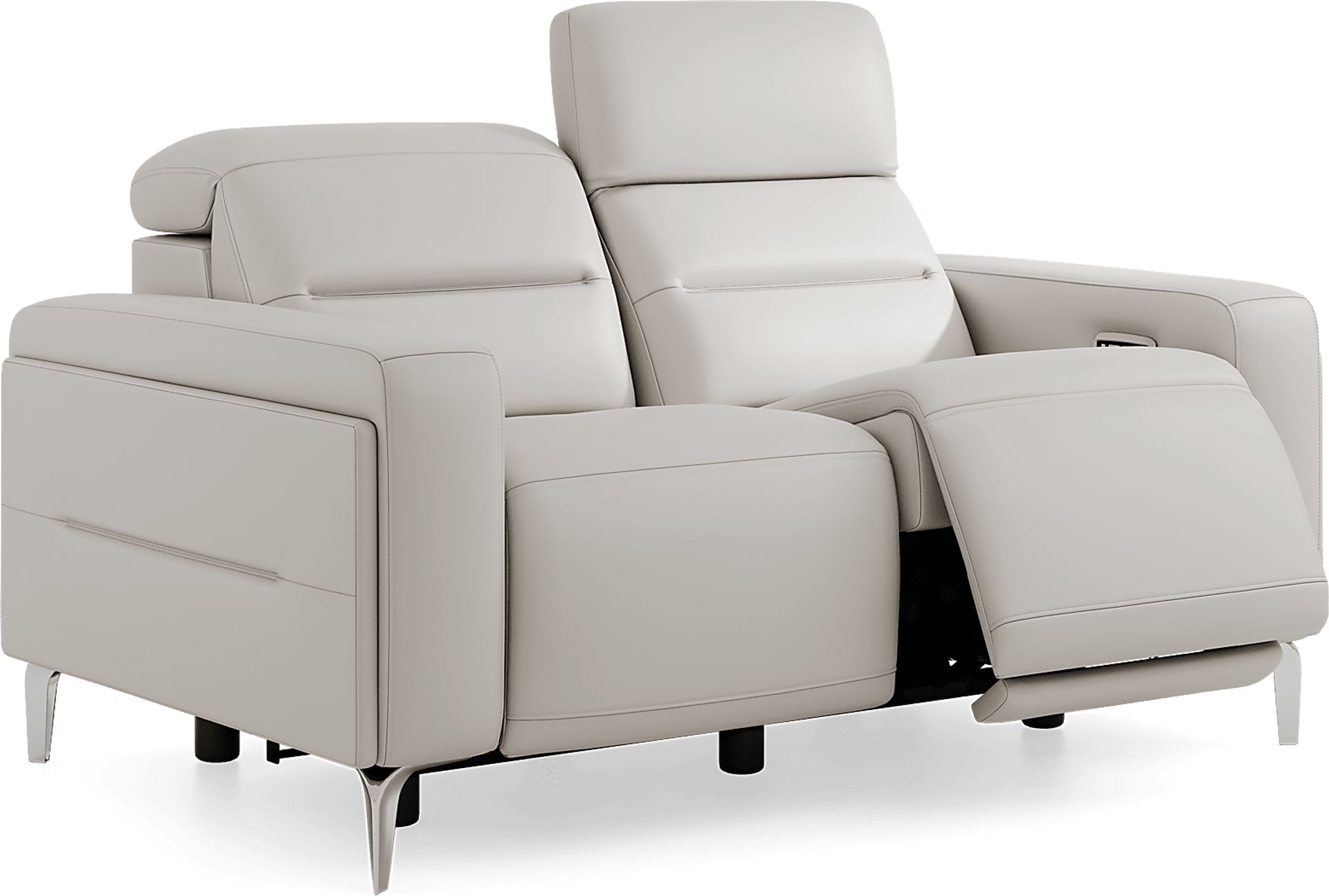 Amalfi Gray Leather 9 Pc Dual Power Reclining Living Room - Image 12