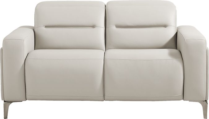 Amalfi Gray Leather Loveseat