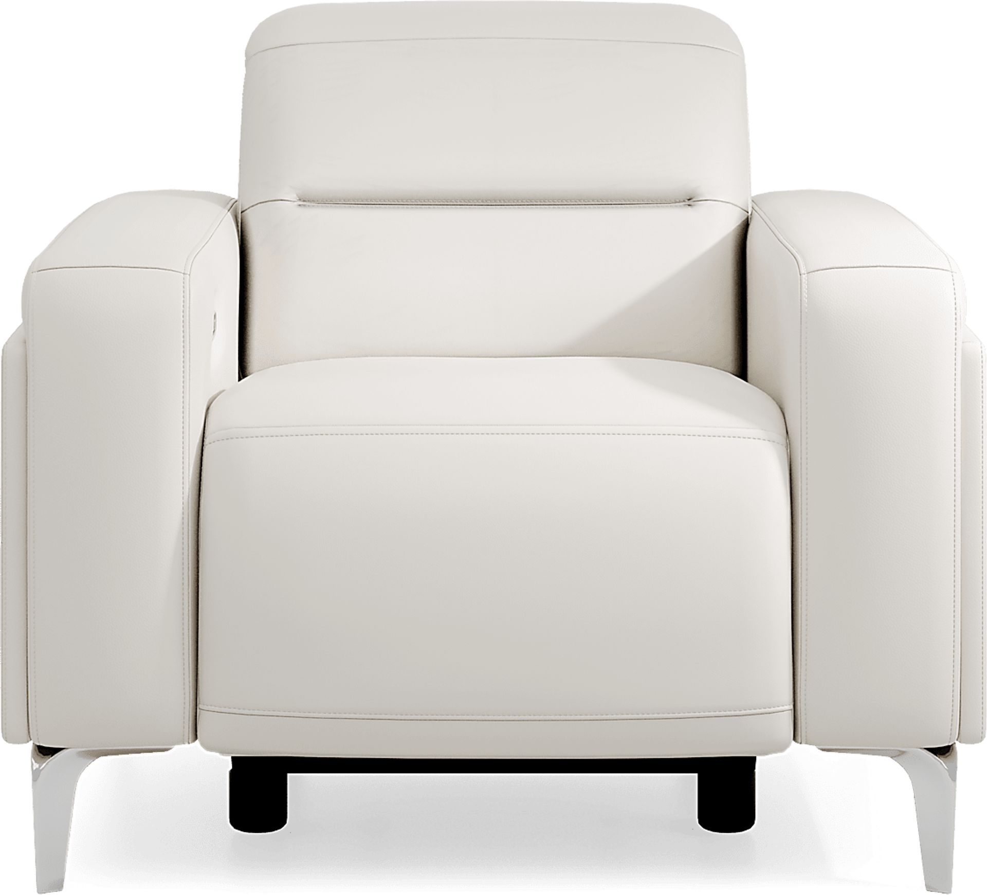 Amalfi White Leather 7 Pc Living Room with Dual Power Reclining Sofa - Image 16