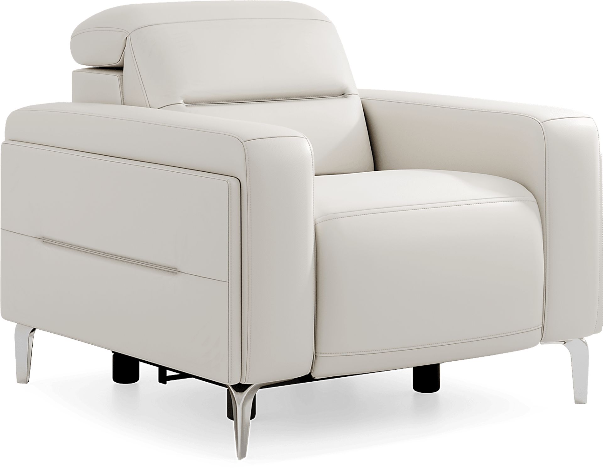 Amalfi White Leather 7 Pc Living Room with Dual Power Reclining Sofa - Image 17