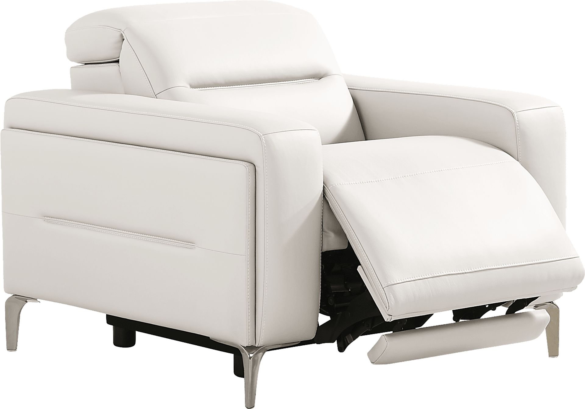 Amalfi White Leather 9 Pc Living Room with Dual Power Reclining Sofa - Image 14