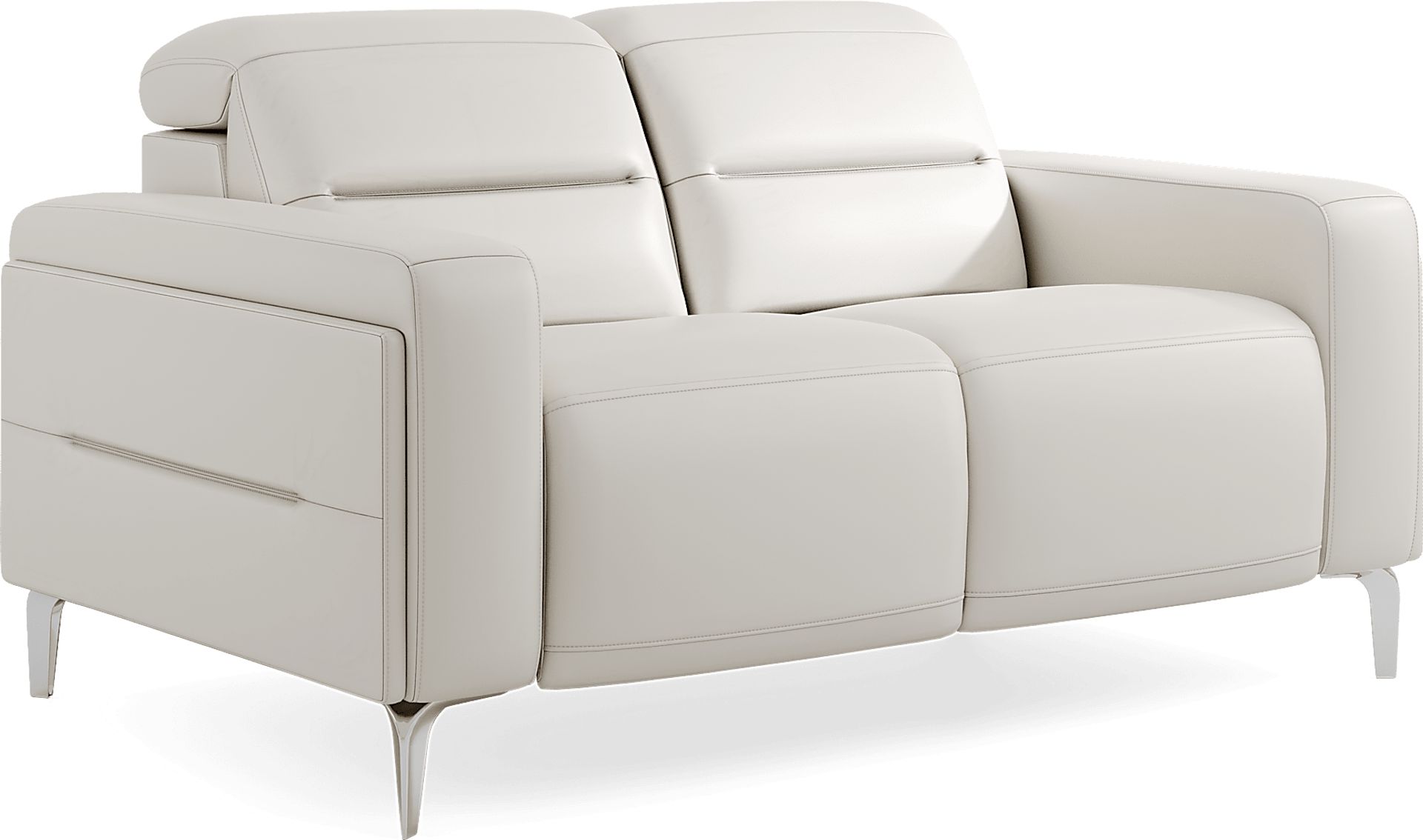 Amalfi White Leather 8 Pc Living Room with Dual Power Reclining Sofa - Image 12