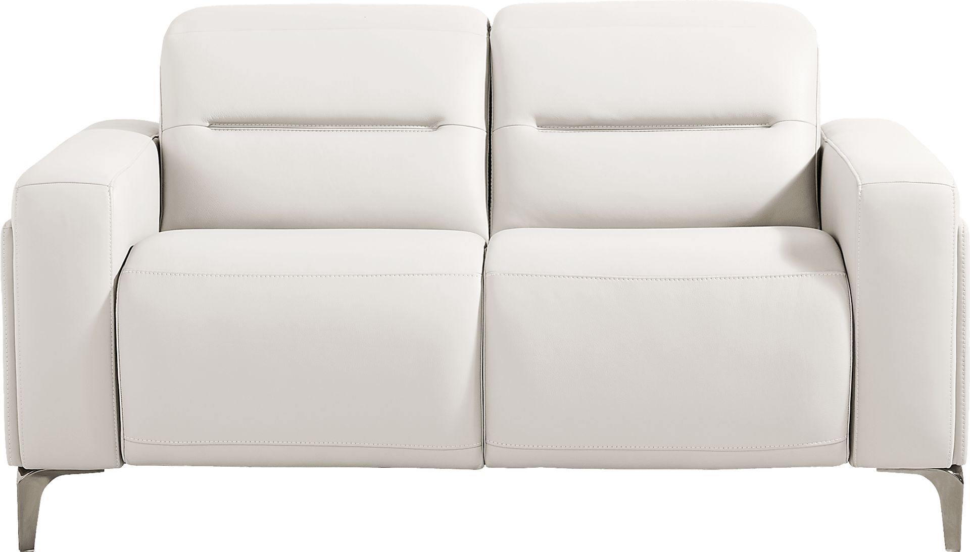 Amalfi White Leather 9 Pc Living Room with Dual Power Reclining Sofa - Image 10